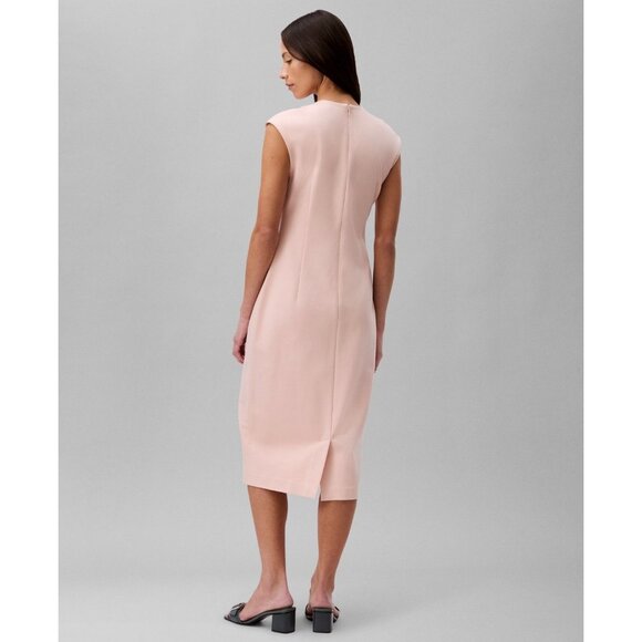 Calvin Klein Womens Ponte Shift Round Neckline Dress Sepia Rose Size XL NWT - Picture 4 of 5